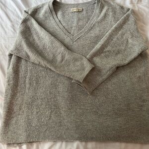Lucky Brand Heather Gray V-Neck Sweater